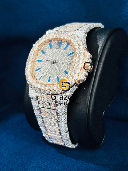 Mopissanite Two Tone Hip Hop VVS Diamond Watch