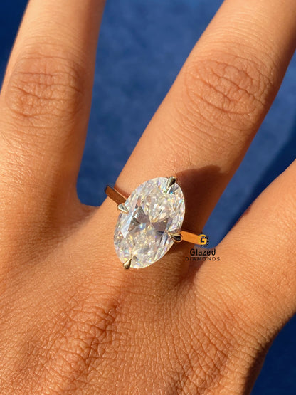 Moval Cut Solitaire Ring