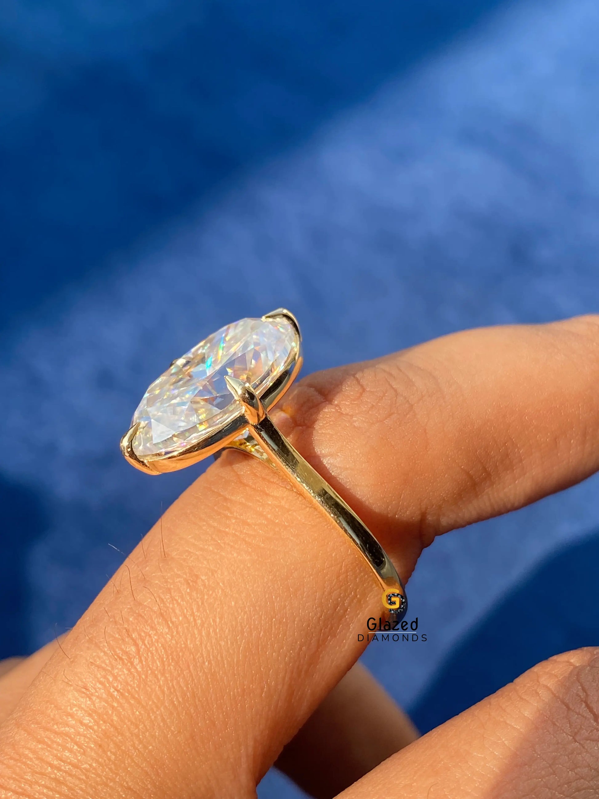 Moval Cut Solitaire Ring For Women