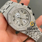 Mens Multi Chronograph Dial Fully Bust Down Moissanite Watch