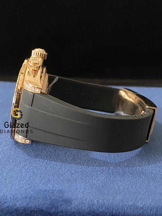 Multi Chronograph Multi Color Baguette Bust Down Moissanite Watch