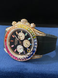 Multi Chronograph Multi Color Baguette Moissanite Watch