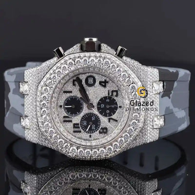 Multi Dial Gray Strap Moissanite Watch