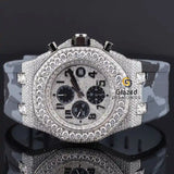 Multi Dial Gray Strap Moissanite Watch For Men