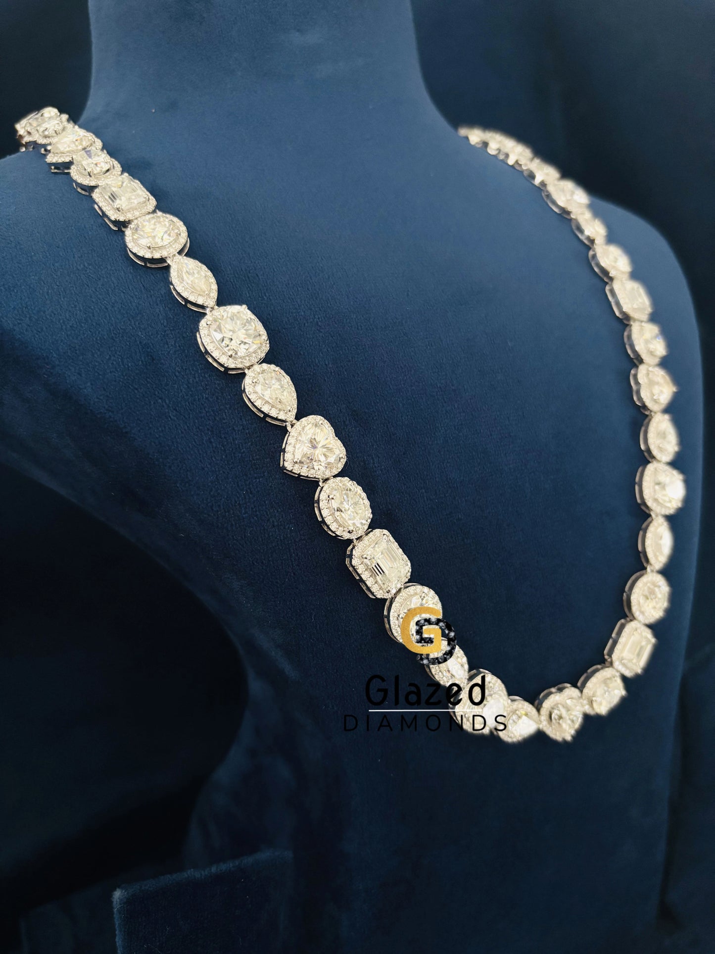 Multi Diamond Tennis Halo Moissanite Chain