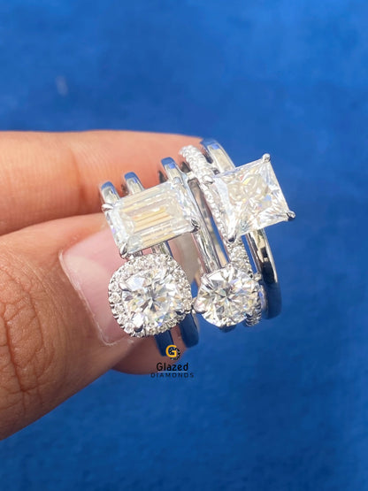 Multi Shape Moissanite Diamond Wedding Ring For Women