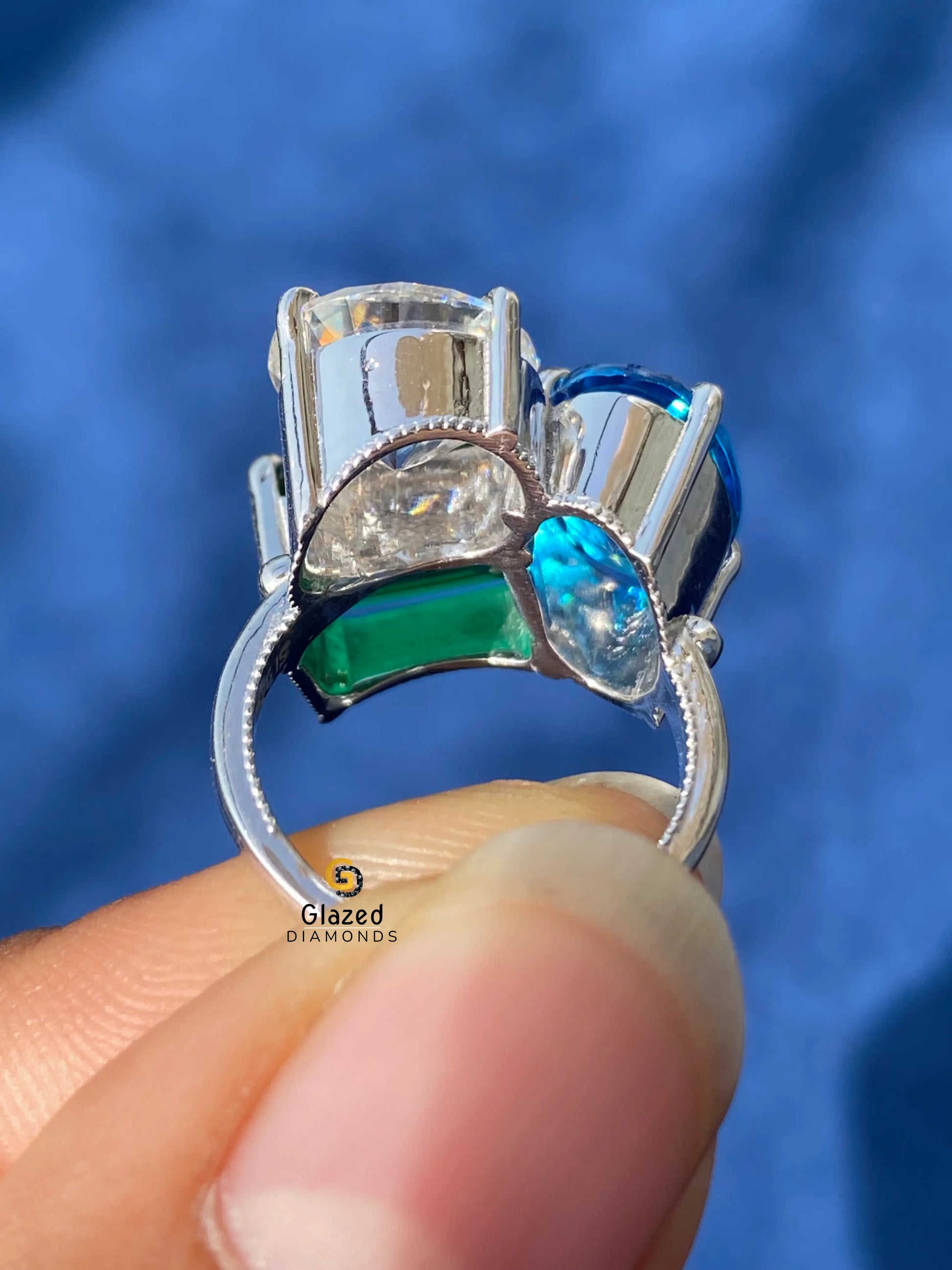 Multi Shape Three Stone Engagement Ring