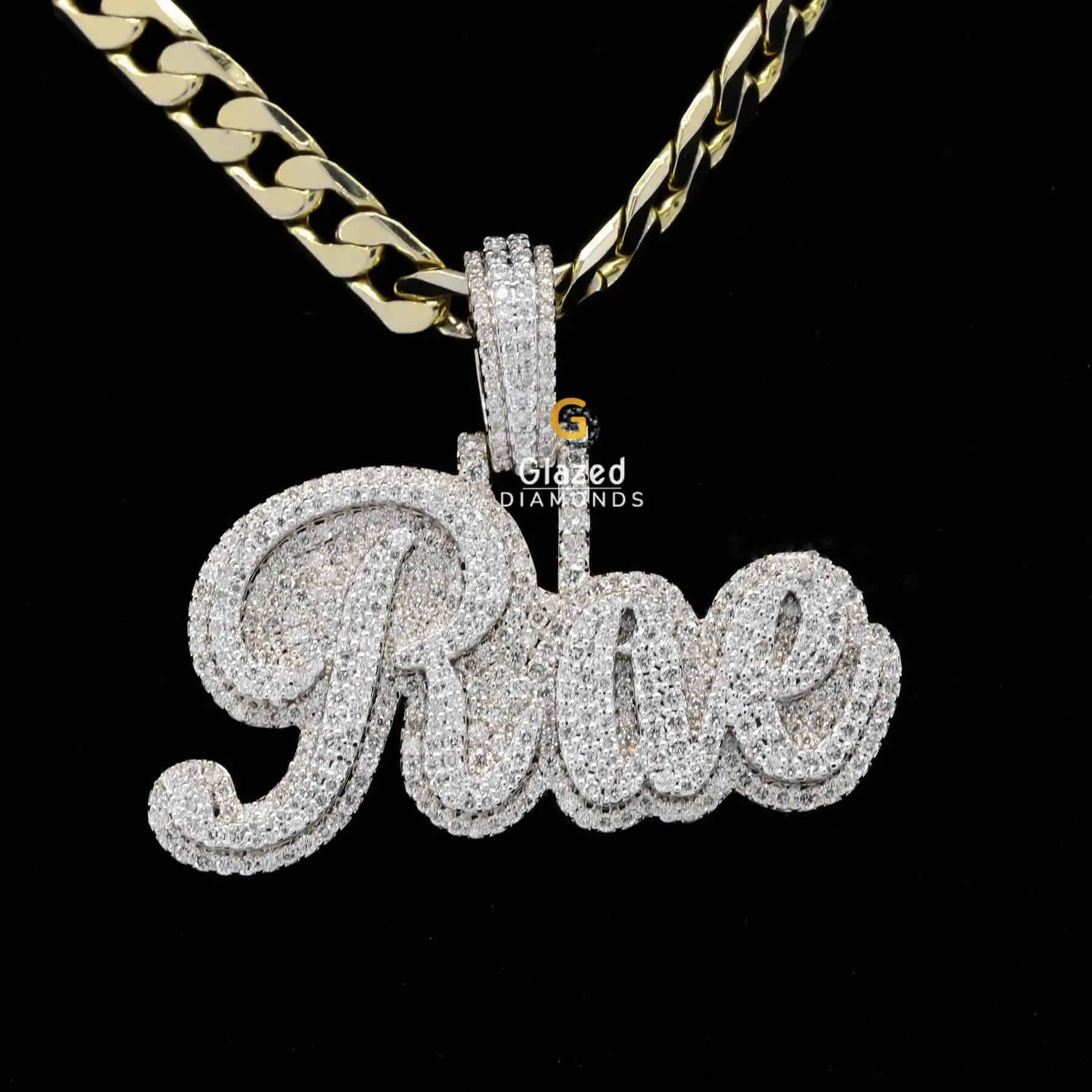 Iced Out Bling Moissanite Diamond Rae Name Rapper Pendant