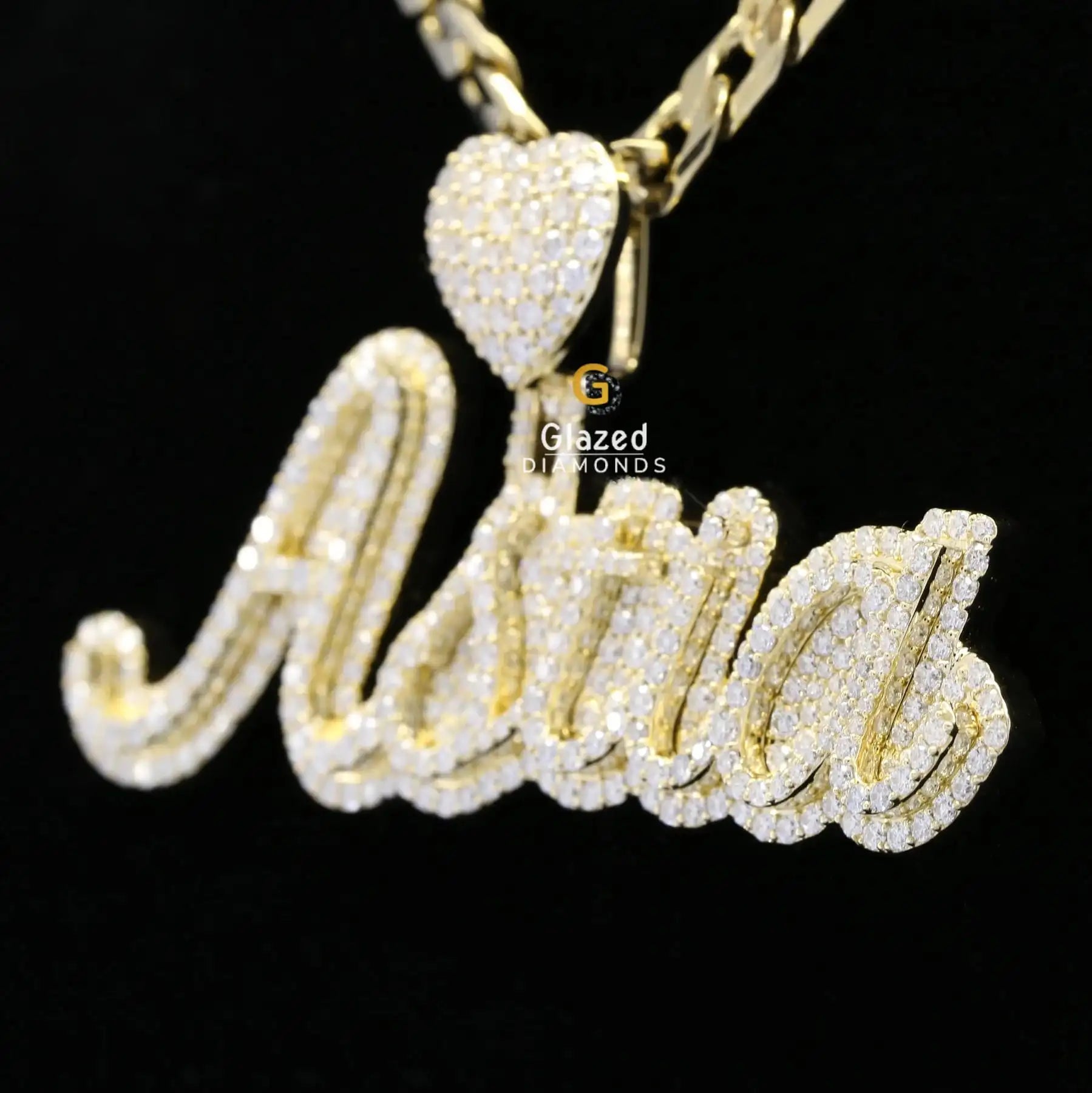 Iced Out Astia Name Moissanite Diamond Bust Down Custom Pendant