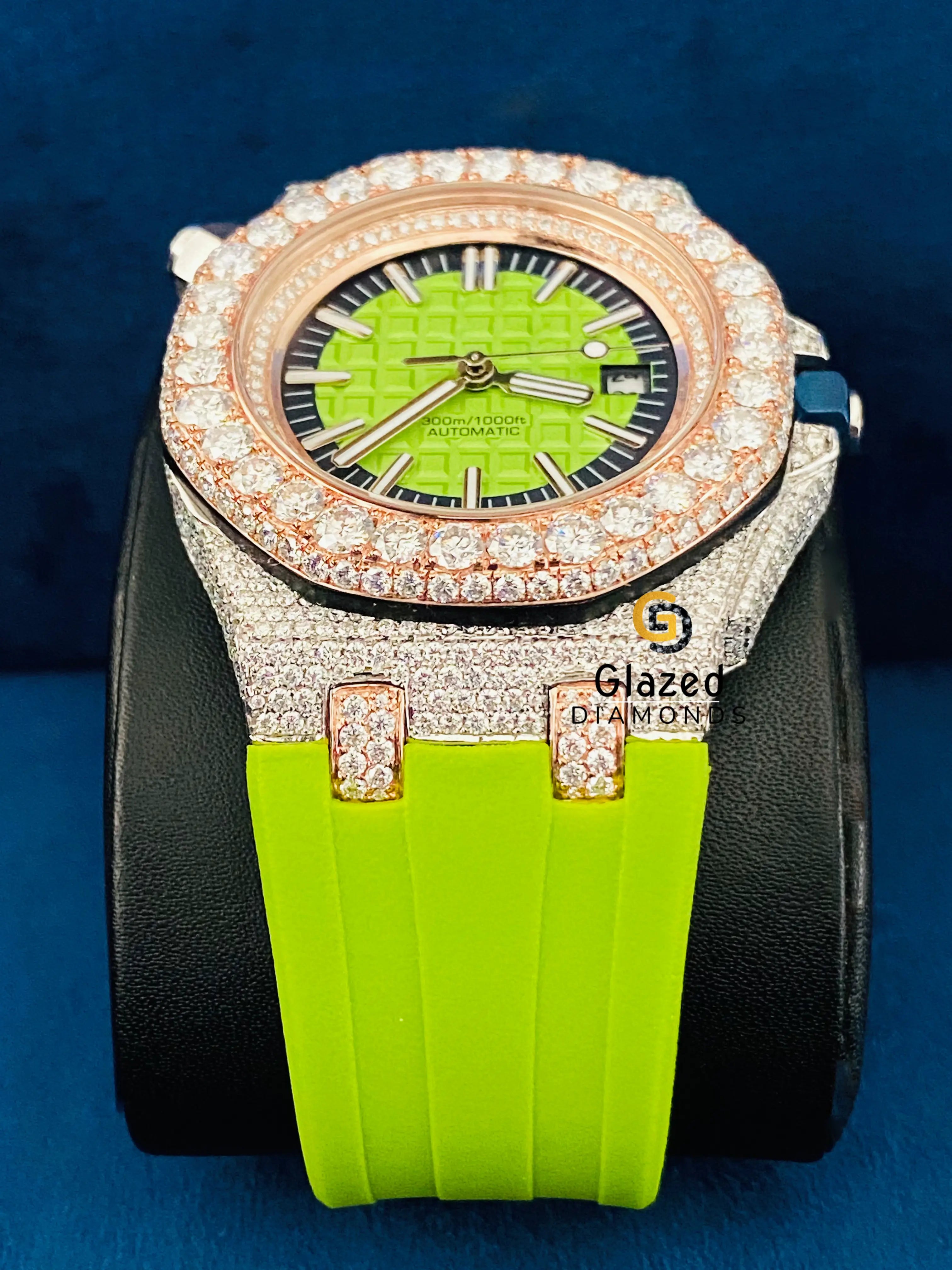 Neon Silicone Strap Stick Dial Moissanite Watch