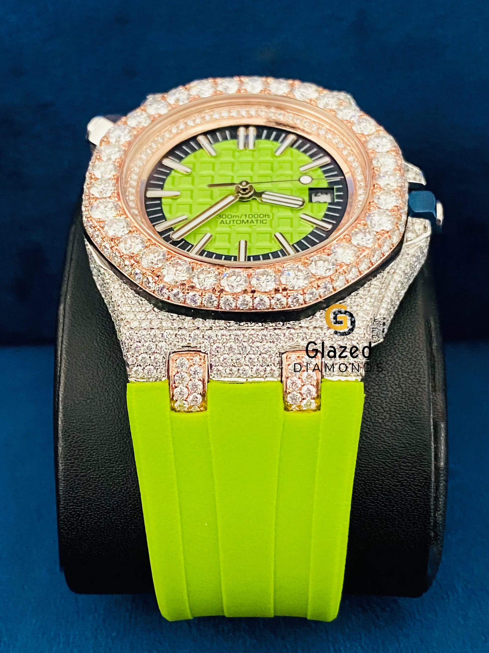 Neon Silicone Strap Stick Dial Moissanite Watch