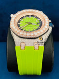 Neon Silicone Strap Stick Dial Moissanite Watch
