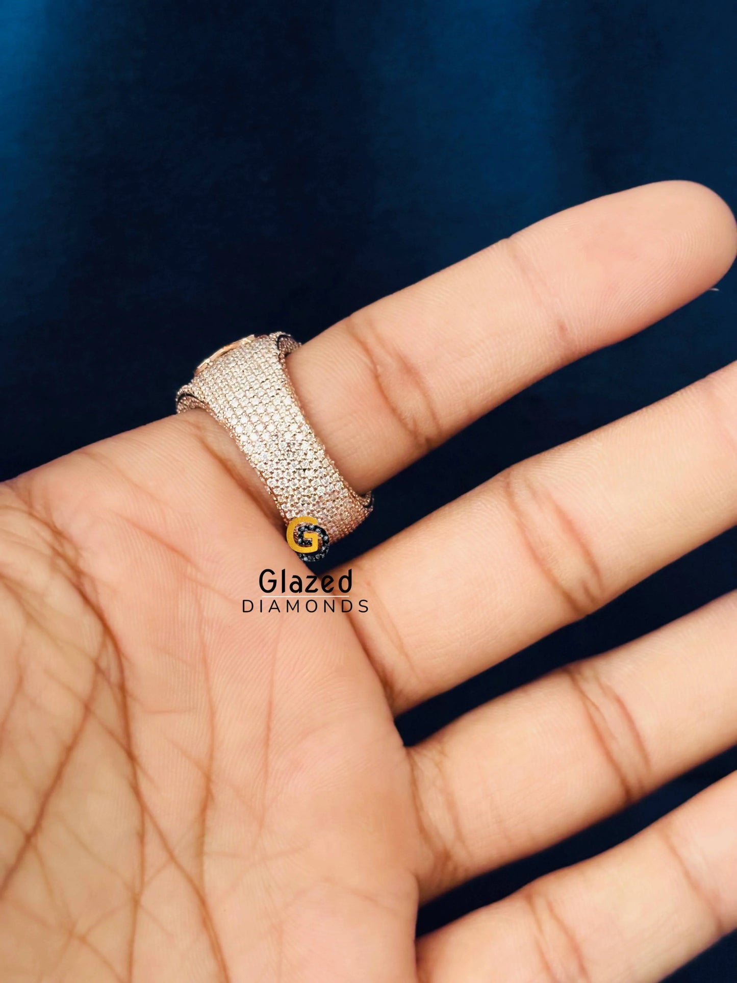 Number Moissanite Hip Hop Ring