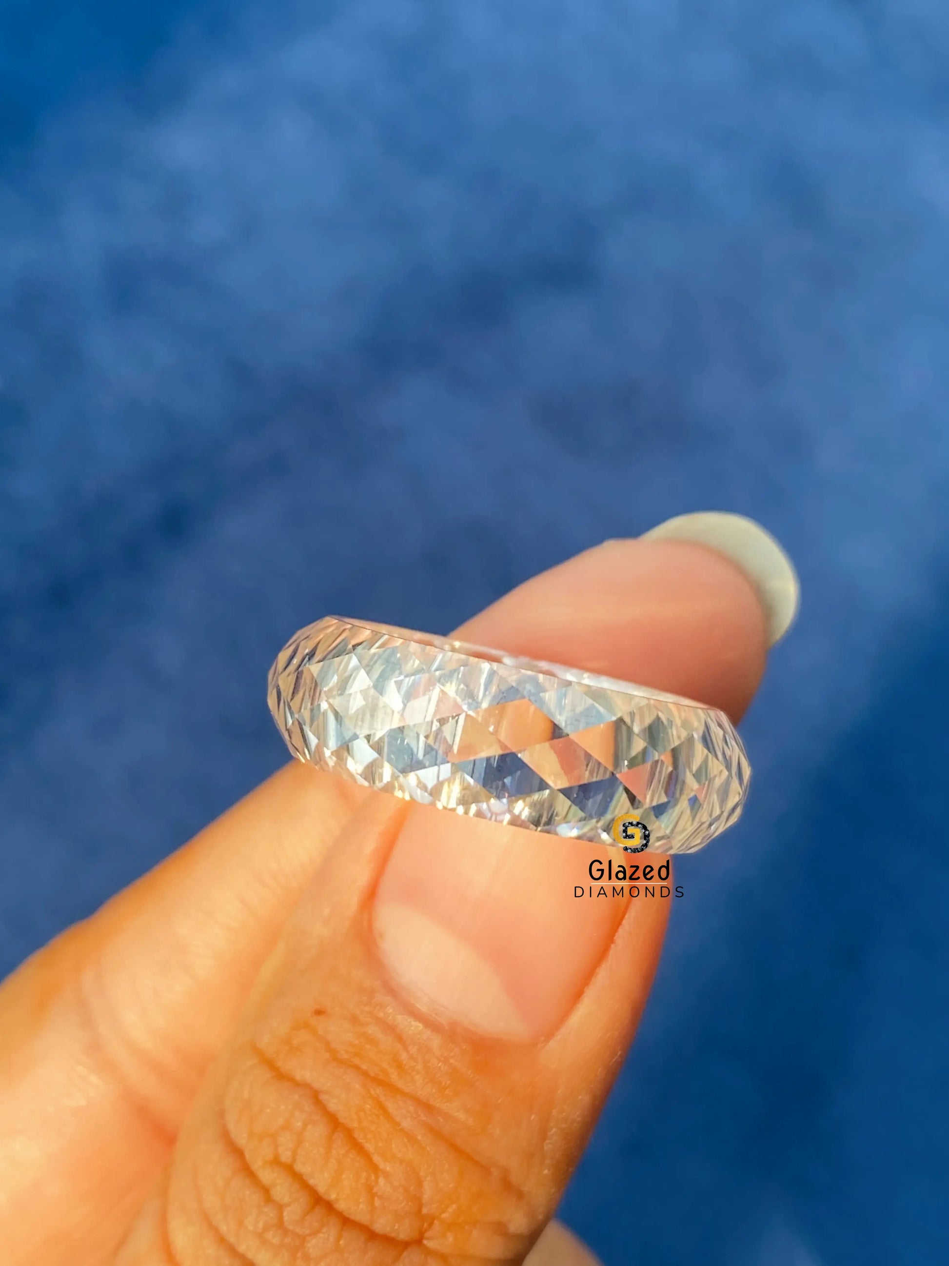 Only Moissanite Diamond Wedding Band