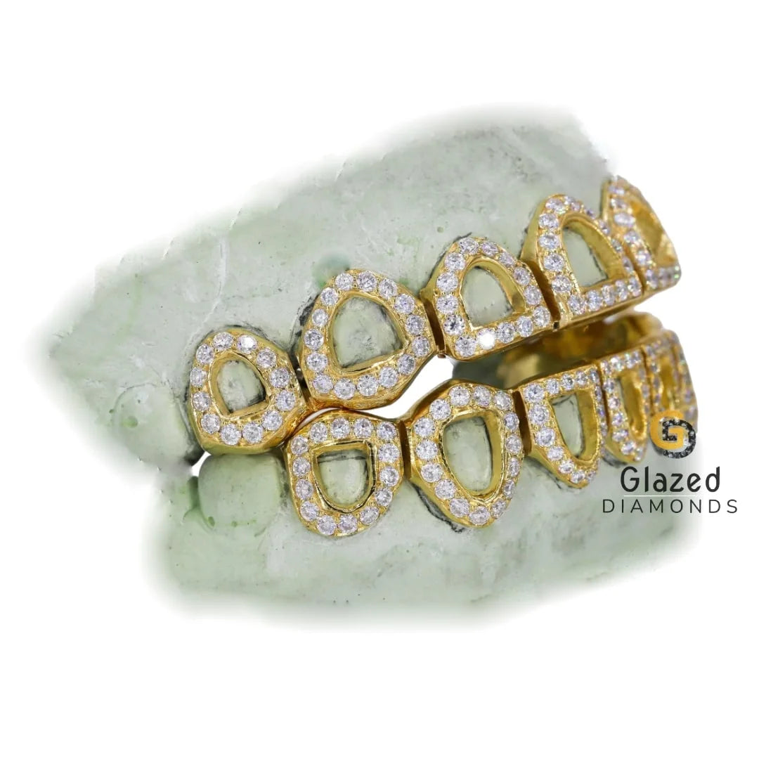 Custom VVS Moissanite Iced Out Open Face Diamond Grillz