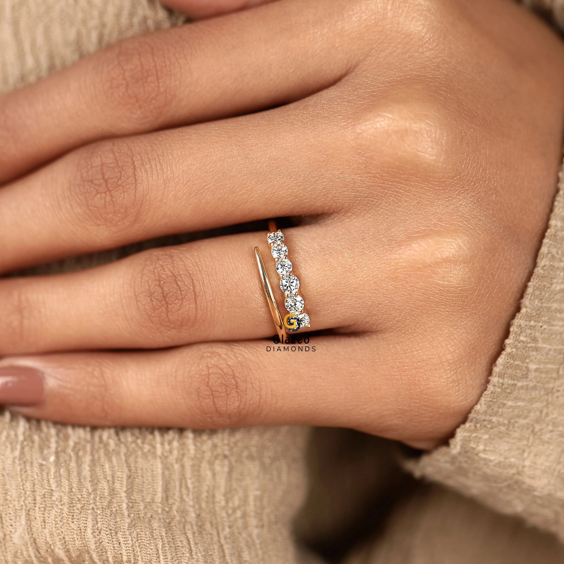Open Cuff Lab Grown Diamond Ring