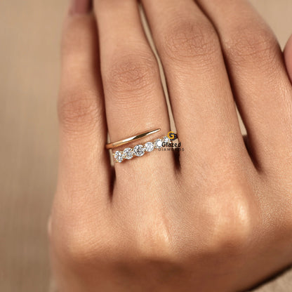 Open Cuff Lab Grown Diamond Ring For Women