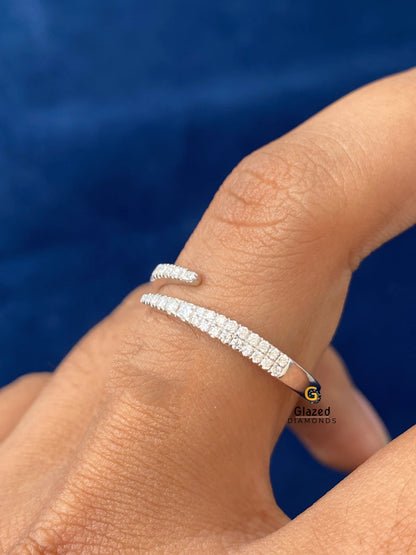 Open Diamond Wrap Ring Open Spiral Ring