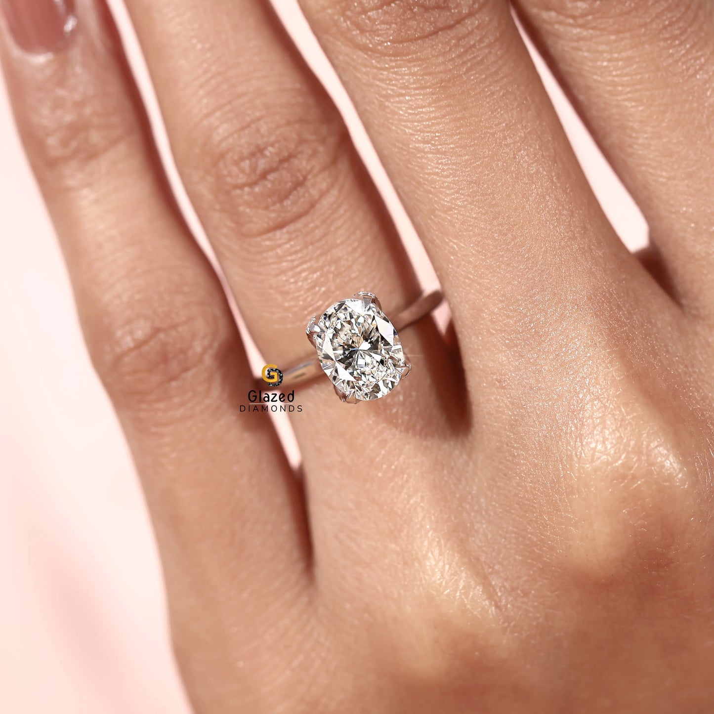 Oval Basket Petal Prong Ring
