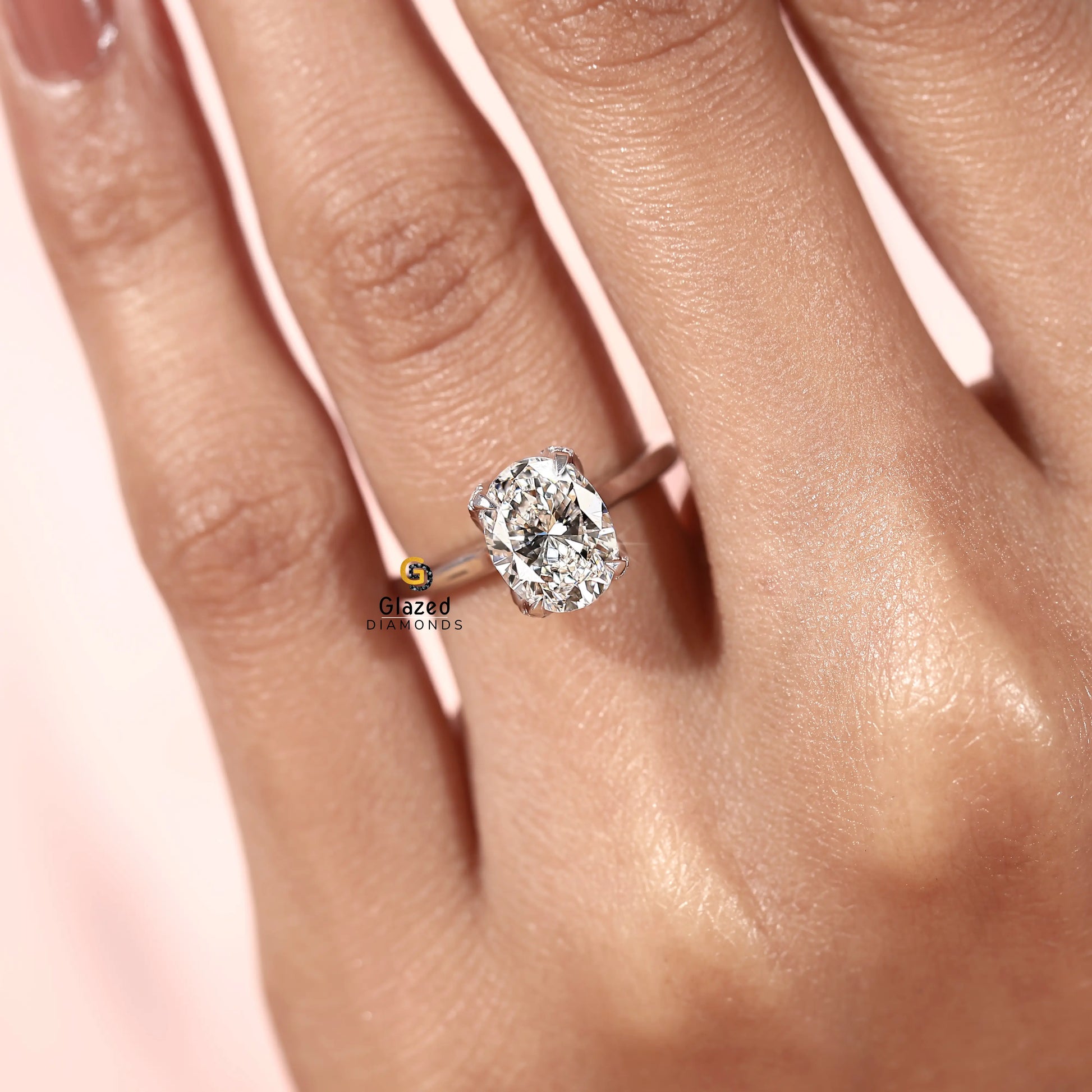 Oval Basket Petal Prong Ring