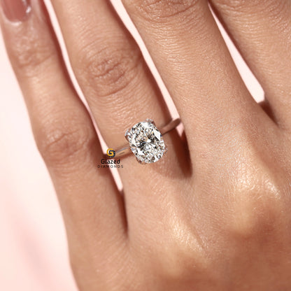 Oval Basket Petal Prong Ring