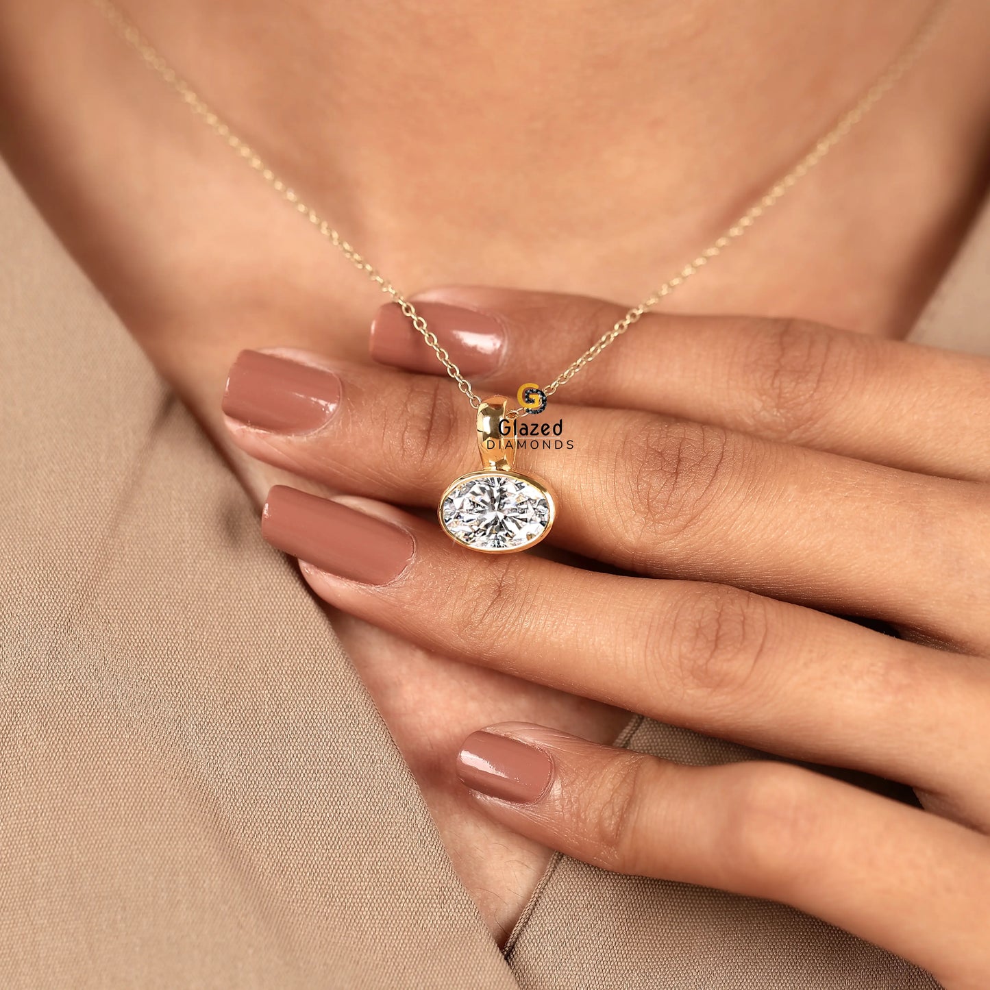 Oval Cut Charm Pendant For Her