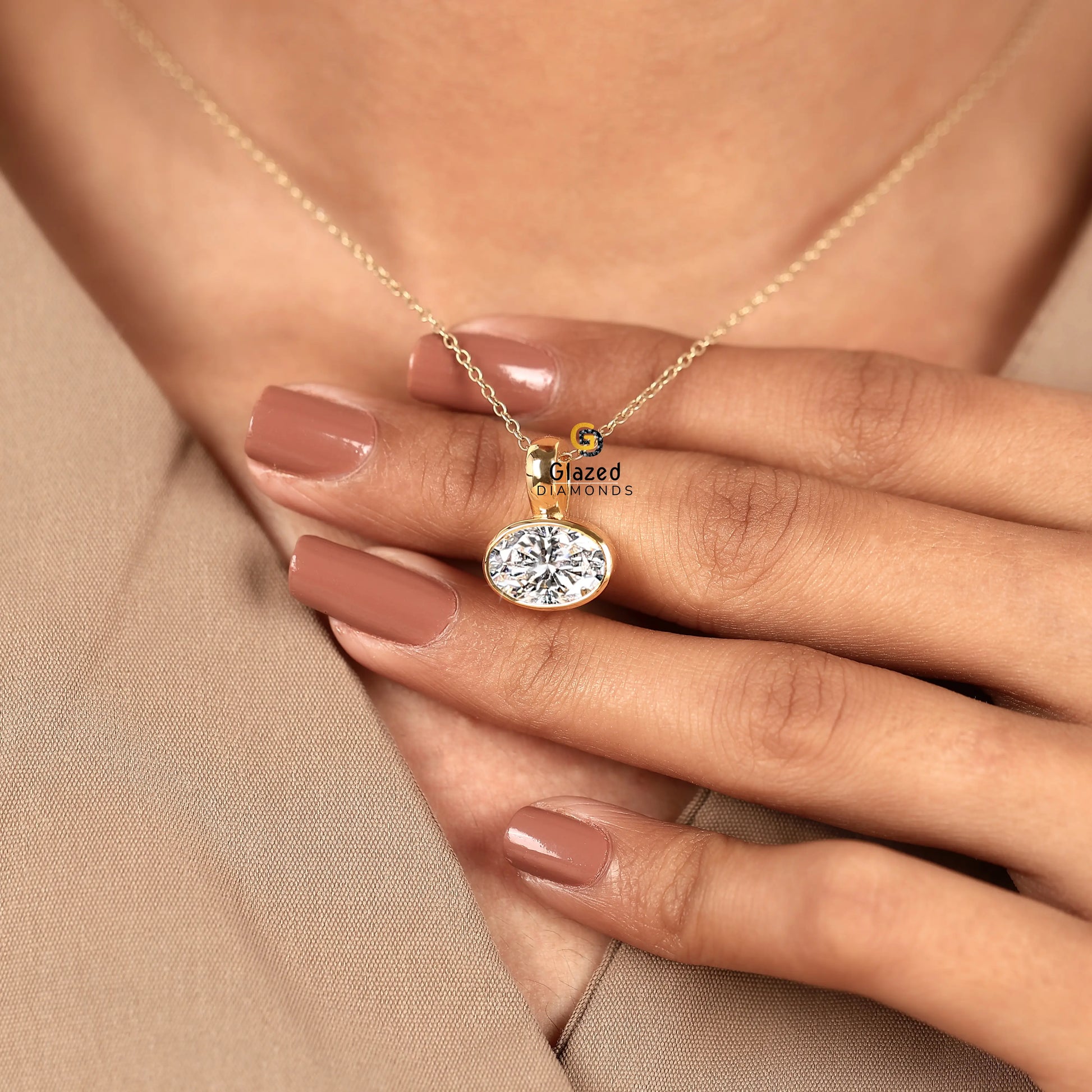 Oval Cut Charm Pendant For Her