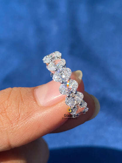 Oval Cut Full Eternity Moissanite Wedding Band