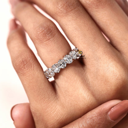 Oval Cut Full Eternity Wedding Band For Her