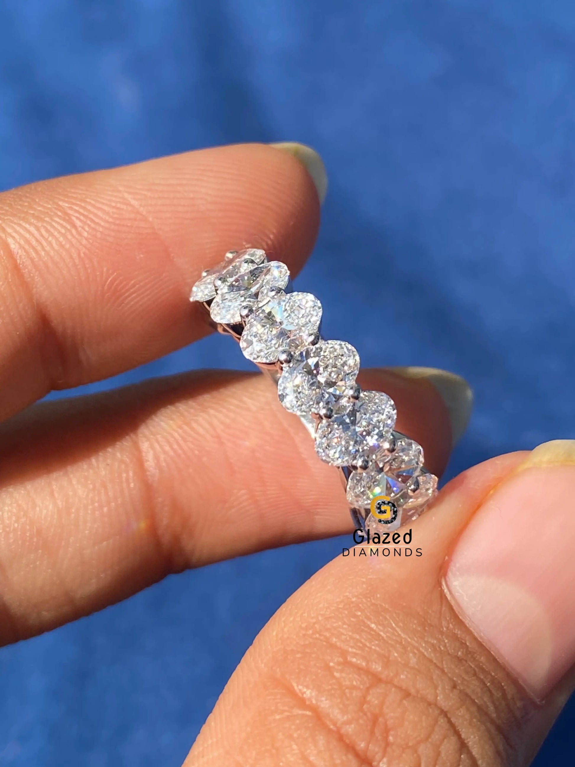 Oval Cut Moissanite Full Eternity Band