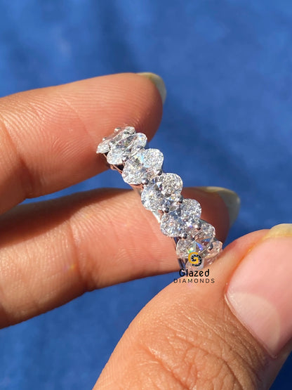 Oval Cut Moissanite Full Eternity Band