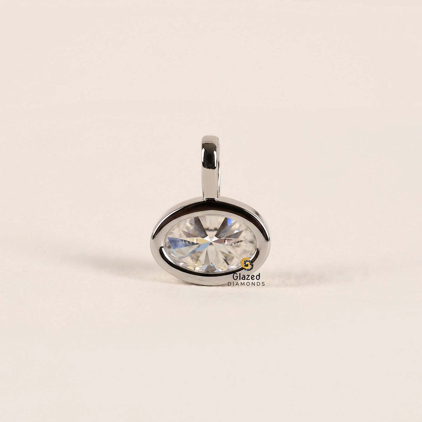 Oval Diamond Solitaire Pendant