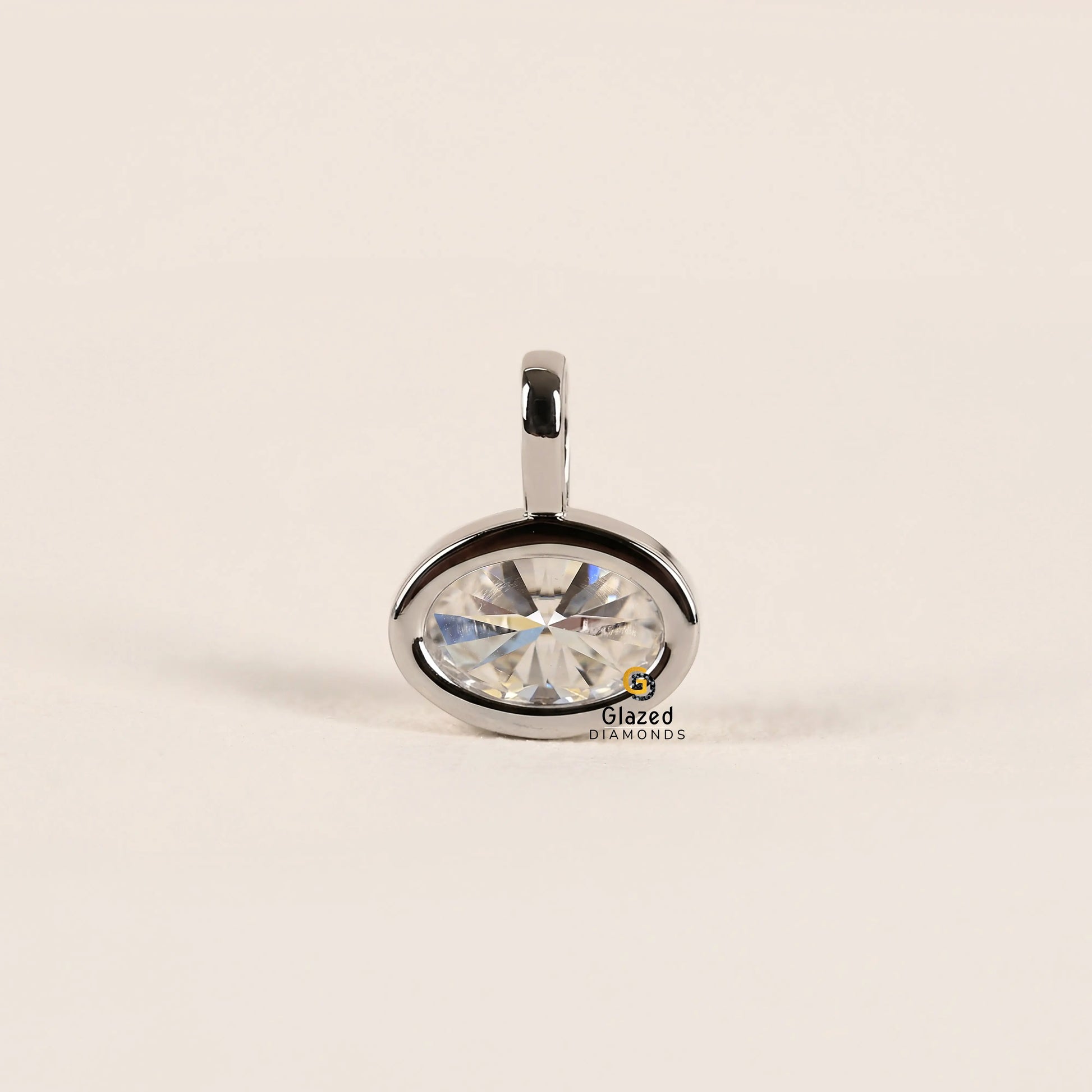 Oval Diamond Solitaire Pendant