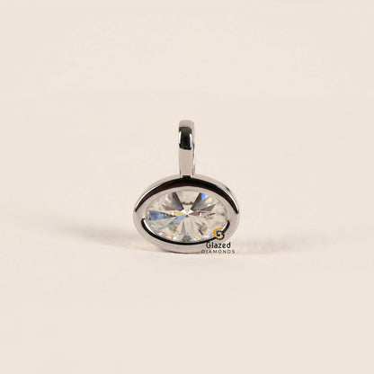 Oval Diamond Solitaire Pendant