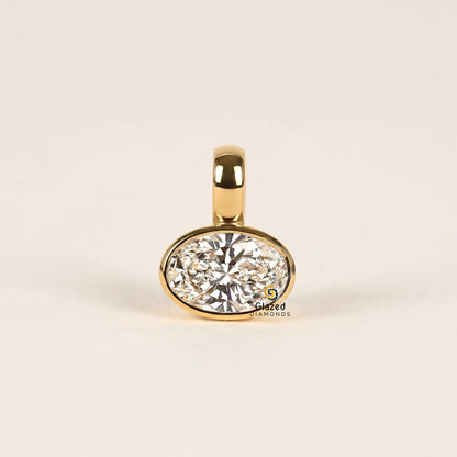 Oval Diamond Solitaire Pendant For Women