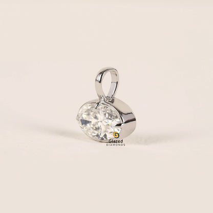 Oval East West Oval Lab Diamond Pendant