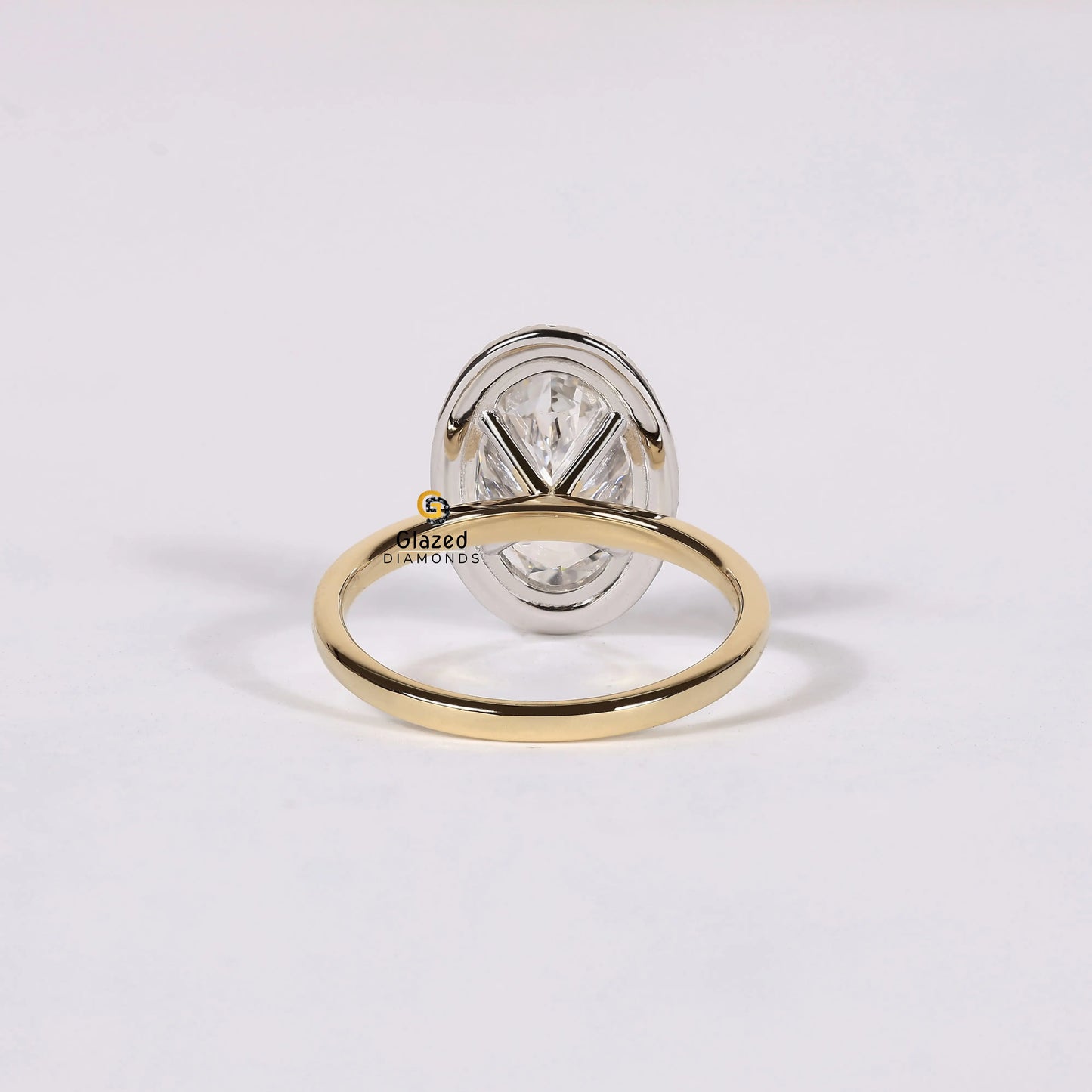 Oval Halo Lab Diamond Wedding Ring For Women