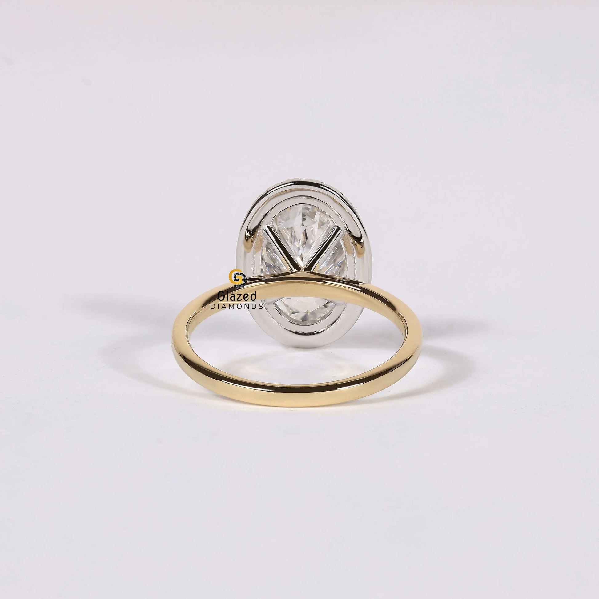 Oval Halo Lab Diamond Wedding Ring For Women