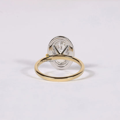 Oval Halo Lab Diamond Wedding Ring For Women