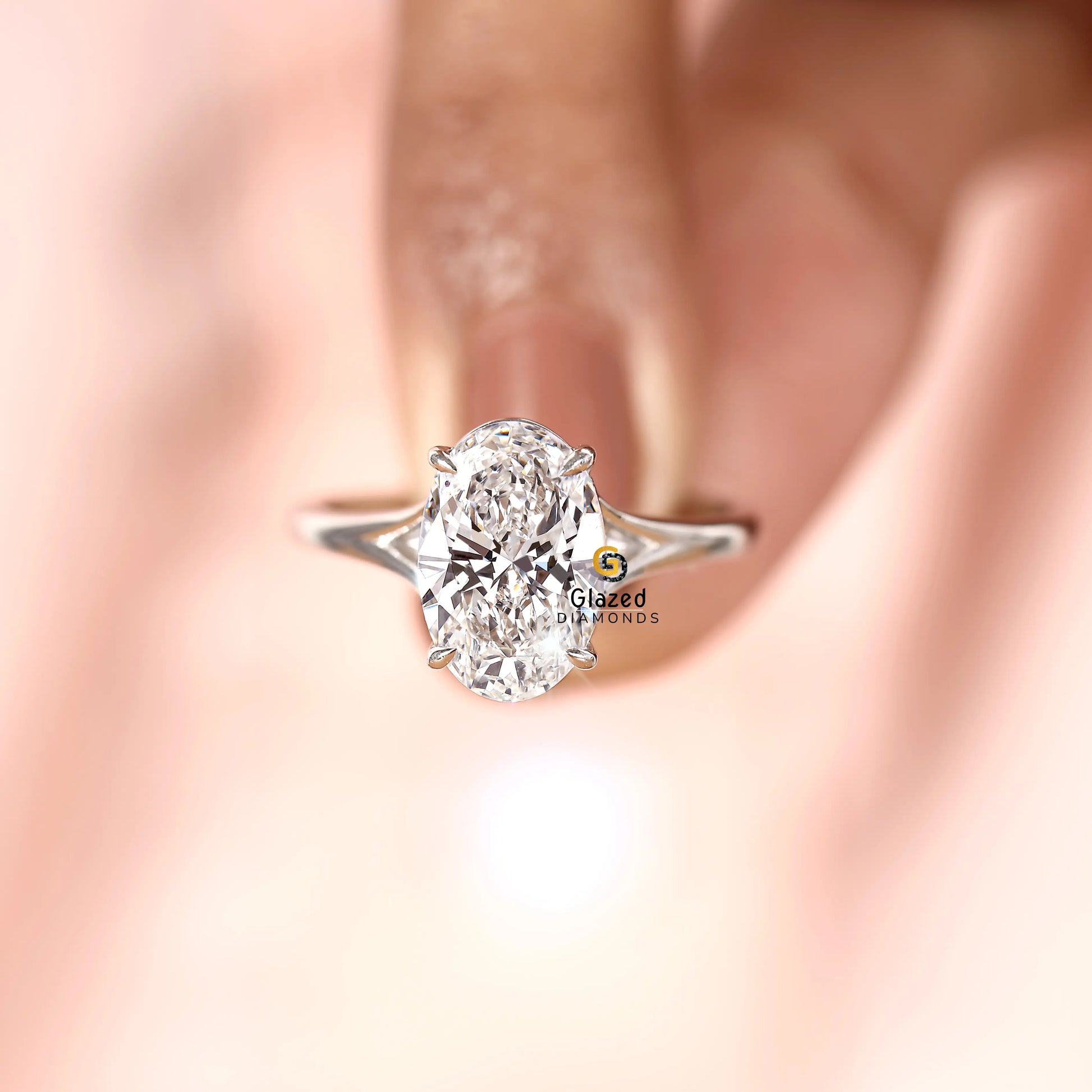 Oval Lab Diamond Solitaire Proposal Ring For Her