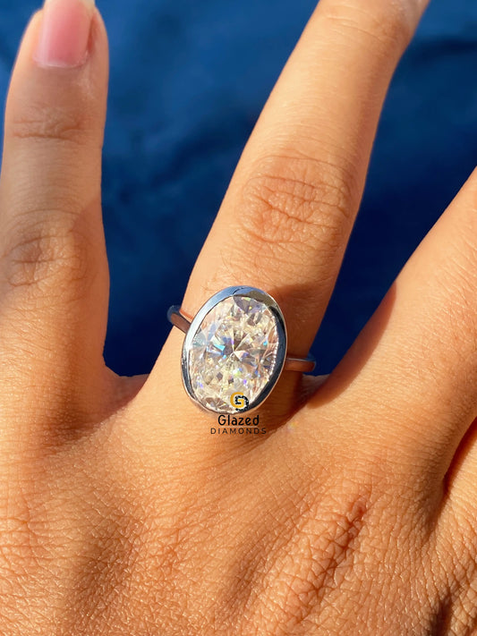 Oval Moissanite Proposal Ring For Women