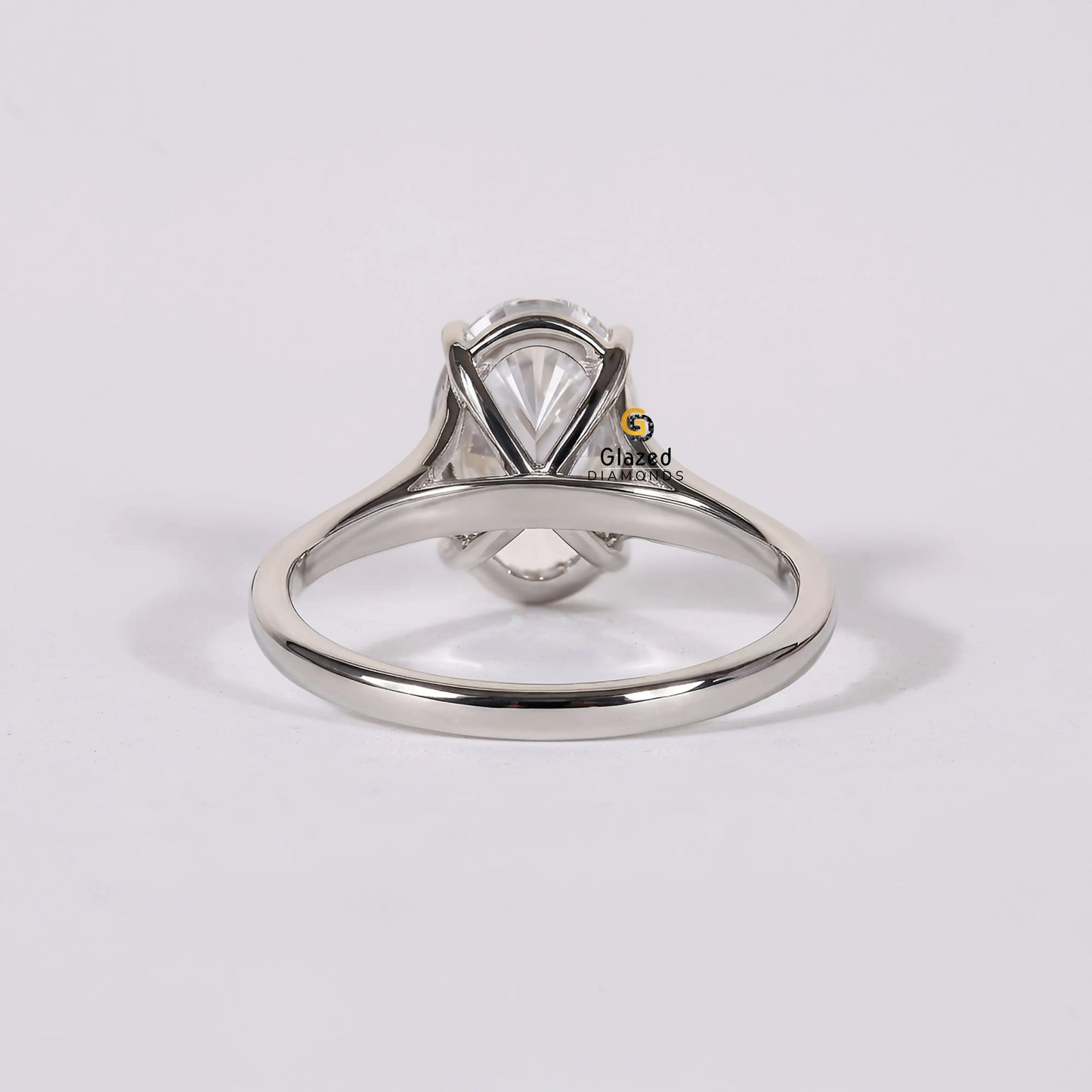 Oval Split Shank Lab Diamond Wedding Ring For Women