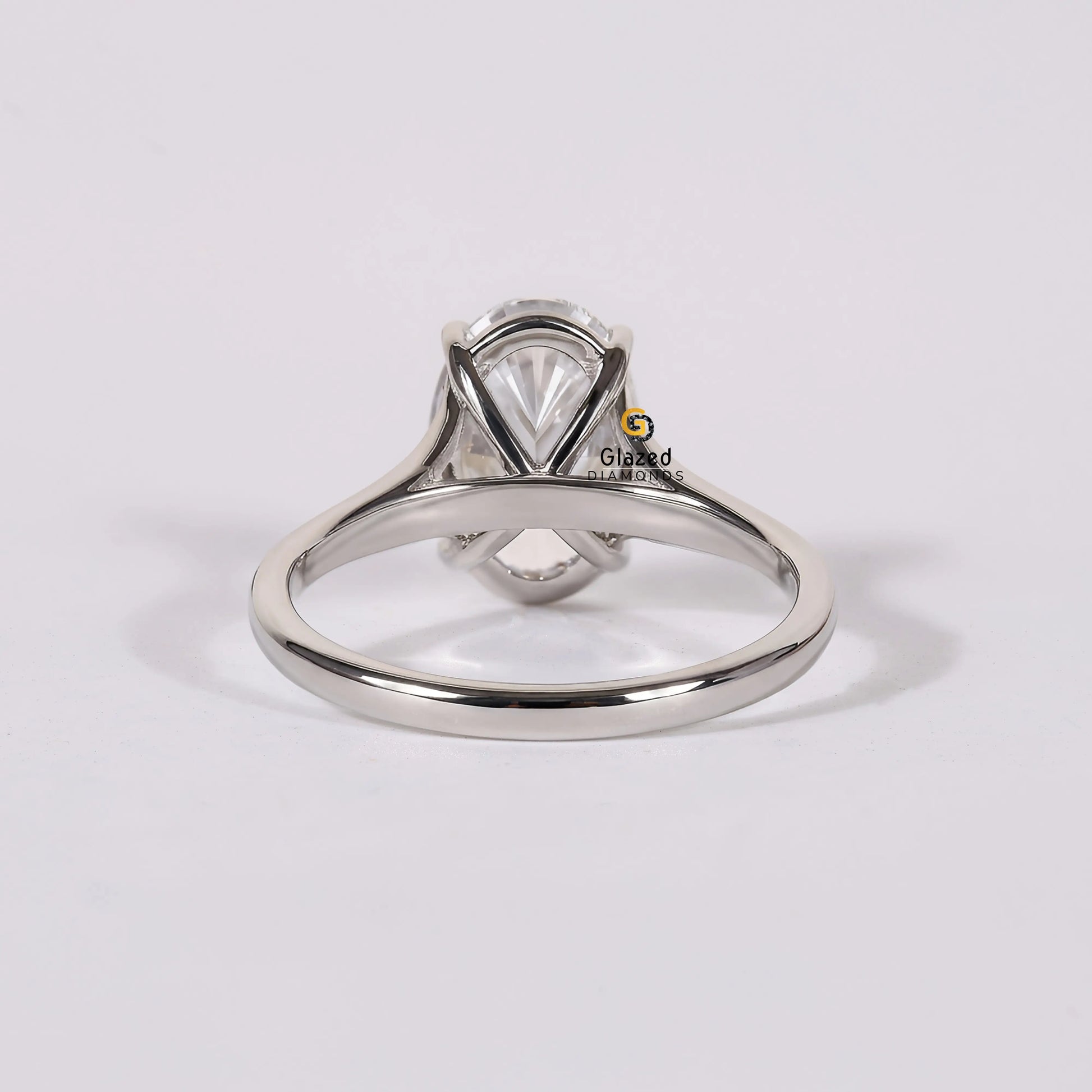 Oval Split Shank Lab Diamond Wedding Ring For Women