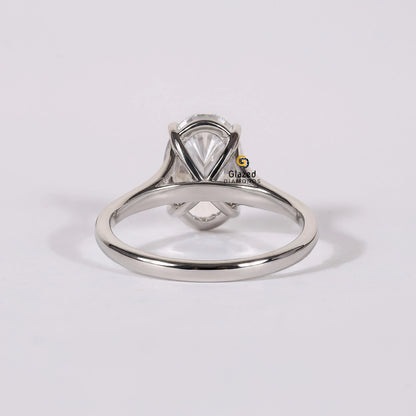 Oval Split Shank Lab Diamond Wedding Ring For Women