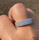 Pave Diamond Thick Wedding Band