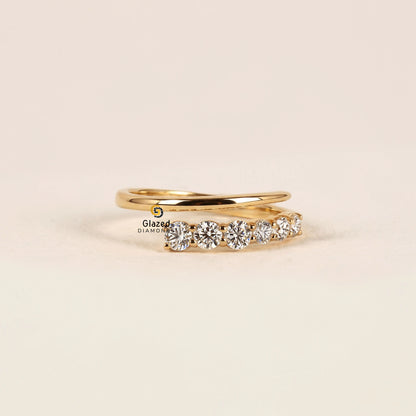 Pave Diamond Wedding Band For Women