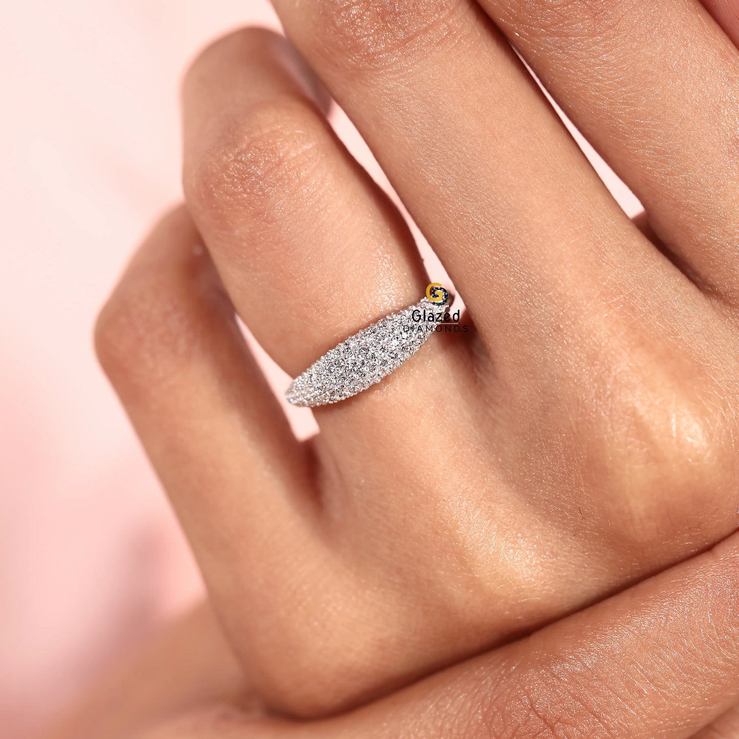 Pave Lab Grown Diamond Dome Ring