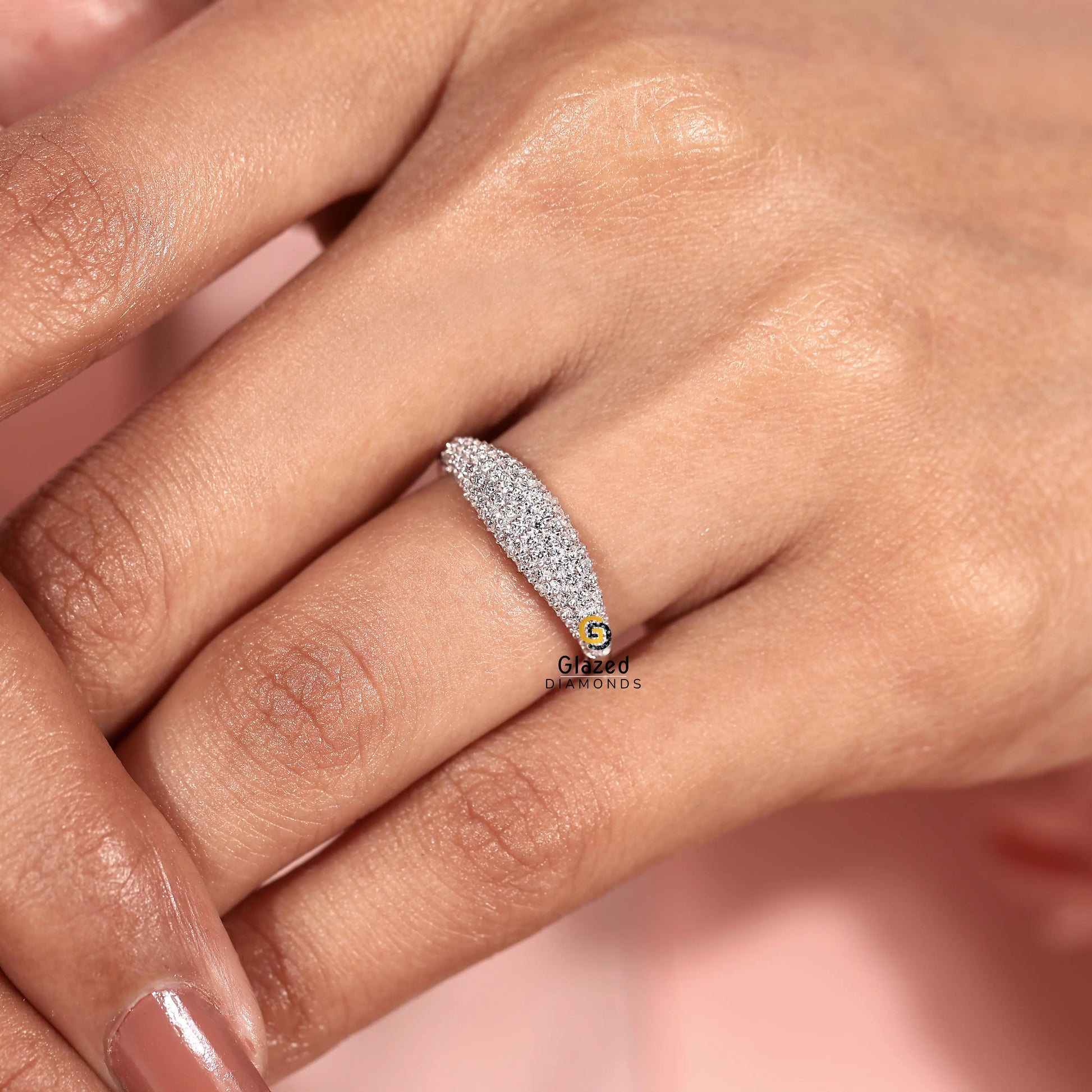 Pave Lab Grown Diamond Dome Ring For Women