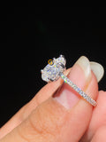 3 CT Pear Cut Pave Set Moissanite Engagement Ring For Her