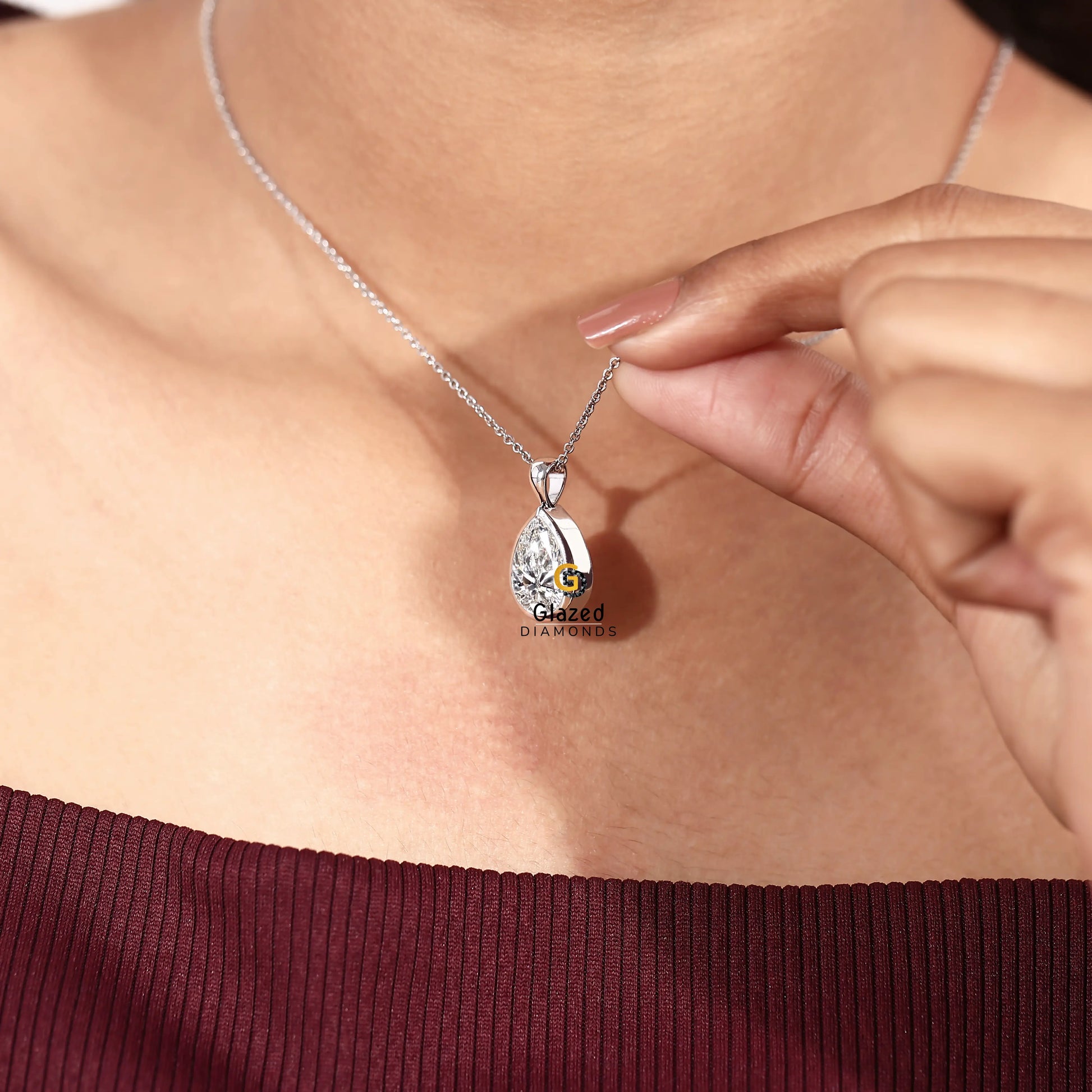 Pear Cut Lab Diamond Pendant